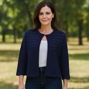 Cyrus blue knit cardigan sweater